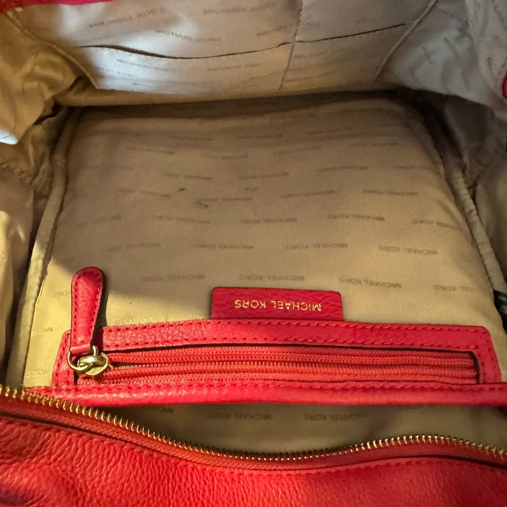 Michael Kors Cherry pink Backpack with Gold Accents